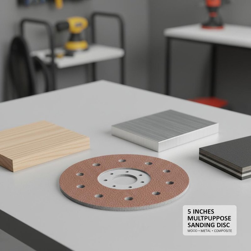 5 Inches Multipurpose Sanding Disc Provides Versatile Sanding Performance for Wood Metal and Composite Surface Treatments