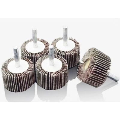 Brown Aluminum Oxide Shaft Mounted Flap Wheels 40mm For Die Grinders