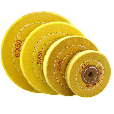 4 Inch Polishing Cotton Wheel White Yellow For Jewelry Finishing 3500RPM ODM