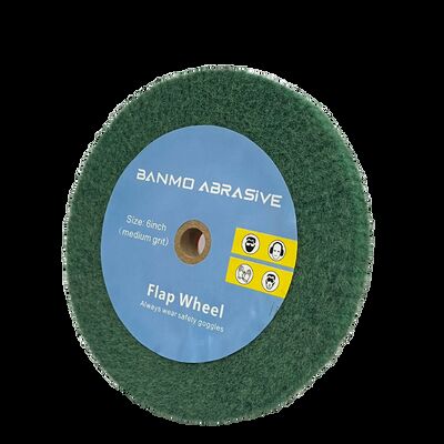 Ampelas Amplas Non-woven Hijau 150mm dengan Ketebalan 13mm untuk Memoles Baja dan Baja Tahan Karat